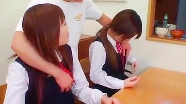 Taboo Lesson - Nippon Teacher Threesome with Schoolgirls and mom