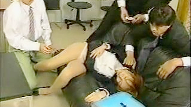 Unconscious Secretary Wild Sex with three creepy colleagues in Japan