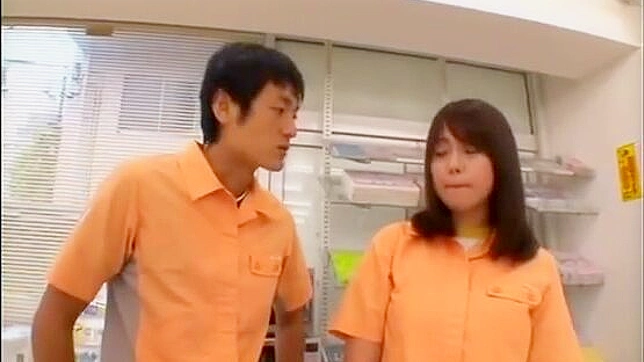 Colleagues' Secret Affair in Japan Convenience Store