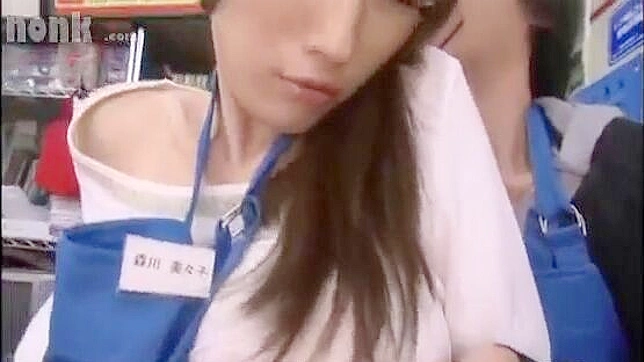 Asian Salesgirl Wild Office Encounter with Two Co-Workers