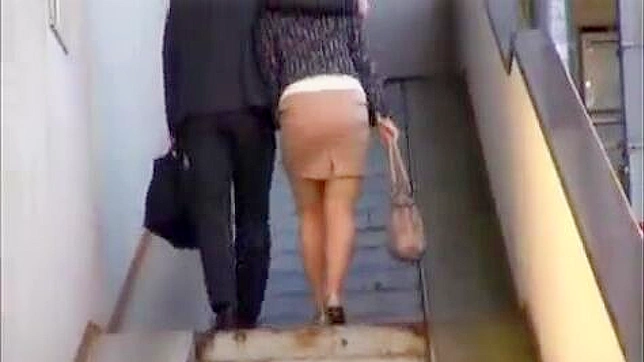Secretary Steamy Morning Fling with Boss on Stairway