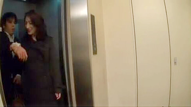 UNCENSORED Milf Stalker Marina Matsumoto Cornering Young Guy in Elevator