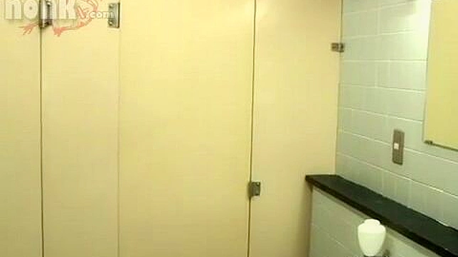 無垢な日本のOLが会社のトイレでワイルドにセックスを戯れる