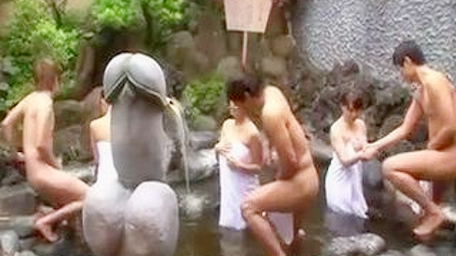 Spa Orgy with MILFs and Their Sons under Giant Shunga