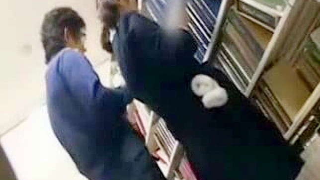 Asians Geek Public Exhibitionism leads to Hot threesome in library