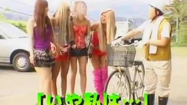 Stalked by 4 Hot girls on his bicycle ride through Japan