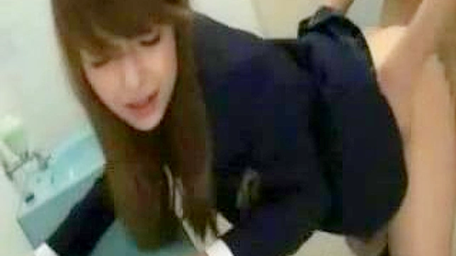 JAV Schoolgirl Wild Encounter in the Toilet with her Classmate