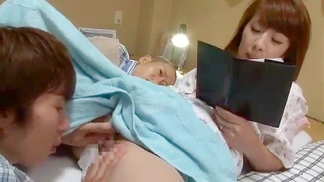 Sexy MILF Gives Bedtime Story while Hubby Enjoys Solo Play