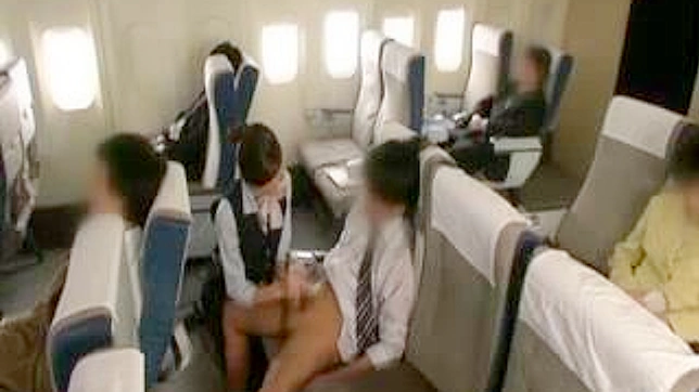 Tekoki Treat by JAV Stewardess in Public CFNM