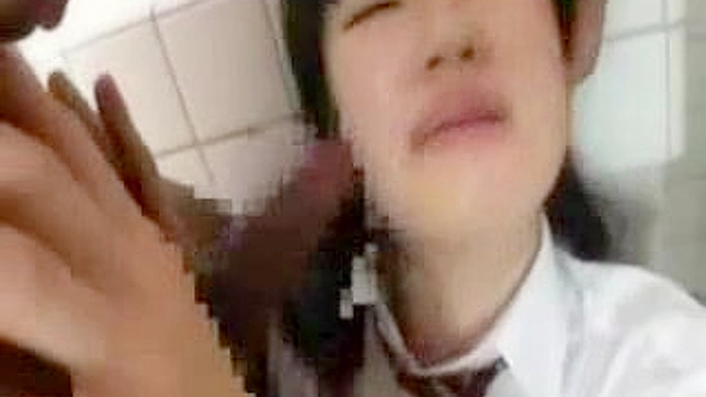 Innocent JAV Student Gets Rough in Public Bathroom