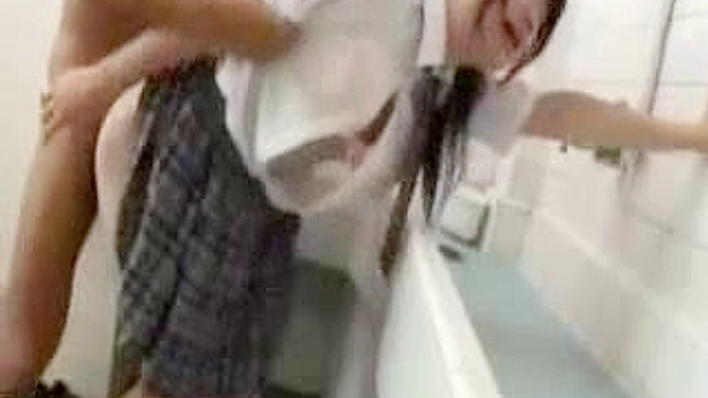 Innocent JAV Student Gets Rough in Public Bathroom