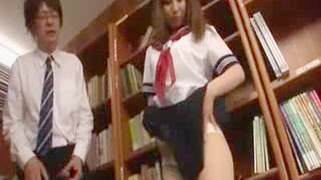Asian Cuties in Uniform Explore Each Other Bodies at the Library
