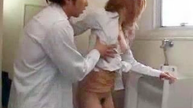 Mature Teacher Gets Naughty with Student in School Bathroom