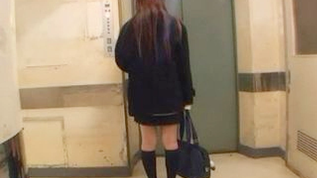 セクシーな女子校生の秘密のエレベーターでの出会い