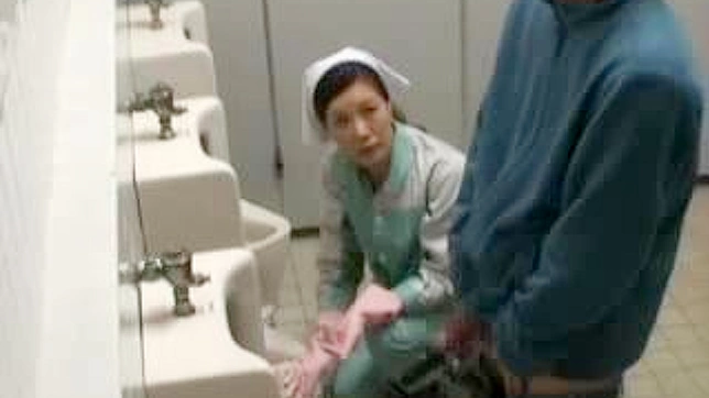 Dirty Stranger Fucks Toilet Cleaning lady in Japanese Porn Video