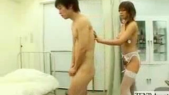 Asian Nurse Treats Naked Male Student in Busty Milf Scene