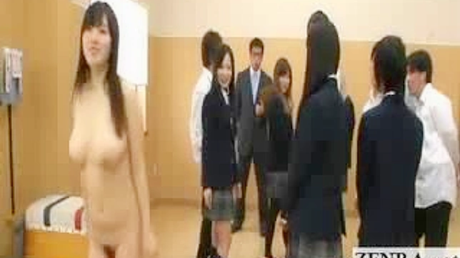 Asians Schoolgirls' Bizarre Handjob Game in Invisible Nudity