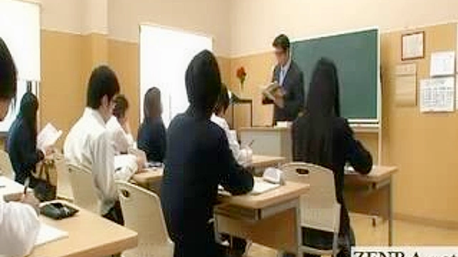 Asians Schoolgirls' Naughty Strip Prank in Invisible Class