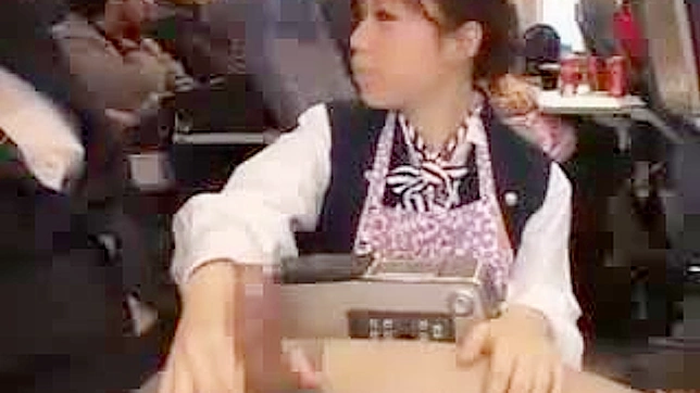 Japanese Stewardess Gives Hot Handjob on Plane