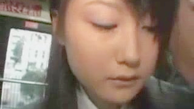 Sexy Asian schoolgirl bus handjob