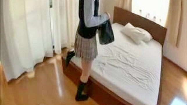 Japanese Schoolgirl Secret Solo Play ends in Anal creampie