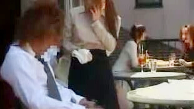 Sensual Handjob by Cute Waitress in Crowded Restaurant