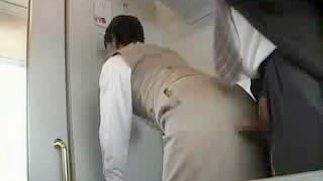 Japanese Train Hostess Gets Naughty in Public! CFNM Blowjob on the Move