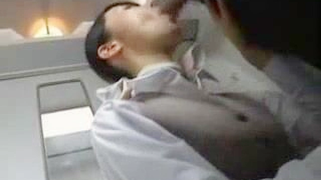 Japanese Train Hostess Gets Naughty in Public! CFNM Blowjob on the Move