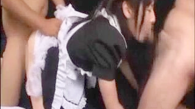 Uniformed Japanese beauty takes part in steamy threesome