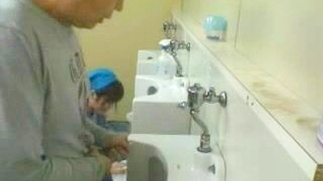 Japan Toilet Cleaner Gives Blowjob in Public Restroom