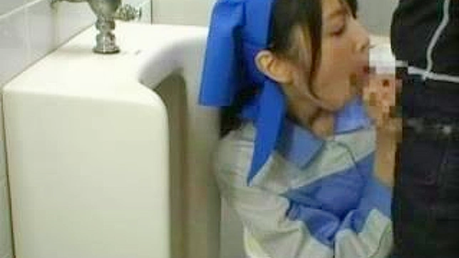 JAV Toilet Cleaner Gets Surprised with Rough Sex on Duty