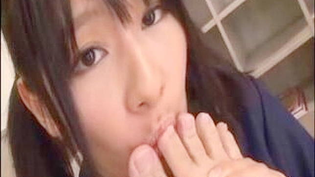 Sexy Schoolgirl Footjob & Blowjob in Japanese Porn