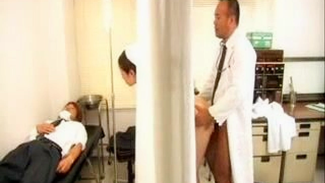 Naughty Doctor and Submissive Nurse Play During Patient Wait