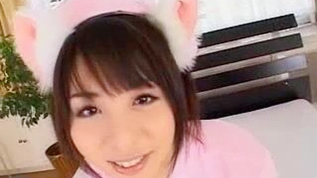 Japanese Teen in Nurse Cat uniform gets blowjob