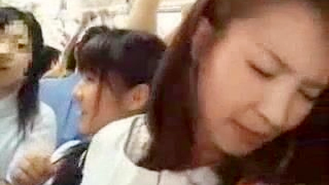 Asian Mother & Daughter Public Pussy Play on Bus