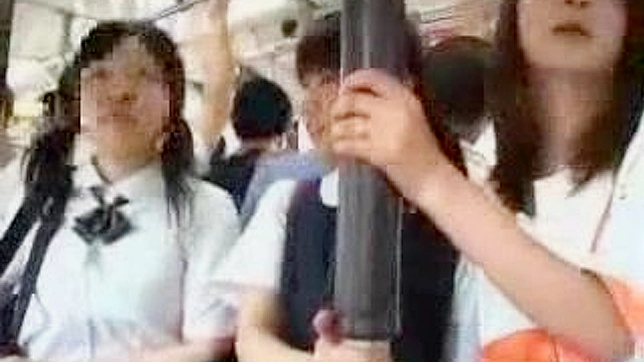 Asian Mother & Daughter Public Pussy Play on Bus