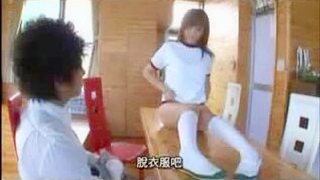 Sexy Japanese girl with long socks gets covered in sperm after passionate fuck session