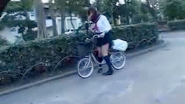 日本の雑踏でサイクリングを楽しむ