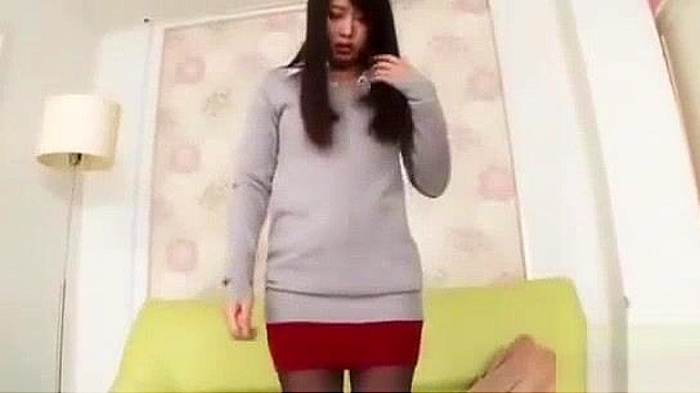 Mature Asian Teacher Shows Off Pantyless Miniskirt & Big Butt in Private Lesson