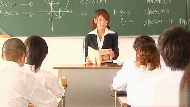 日本人の乳教師のフェラチオ＆巨乳ファックとザーメンショット