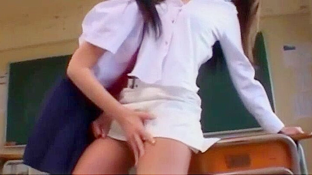 Japanese College Lesbians with Foot Fetishes Make Teacher Lick Their asses