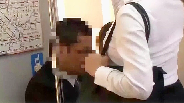 ブルネットのアジア人教師が日本の有名な新幹線で公開手コキをする