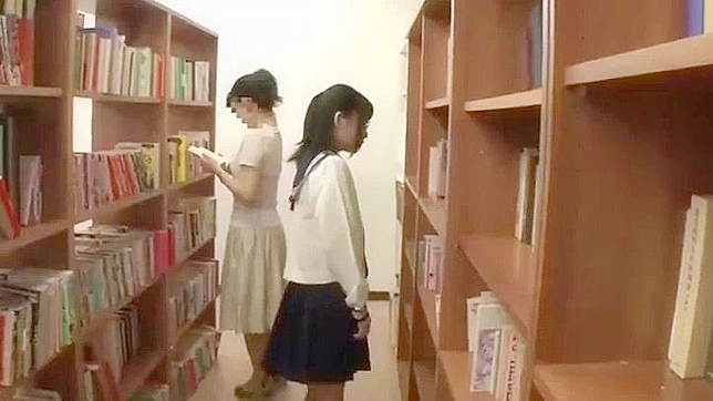 Japanese Lesbian Teen Squirts in Library with Step Fantasy