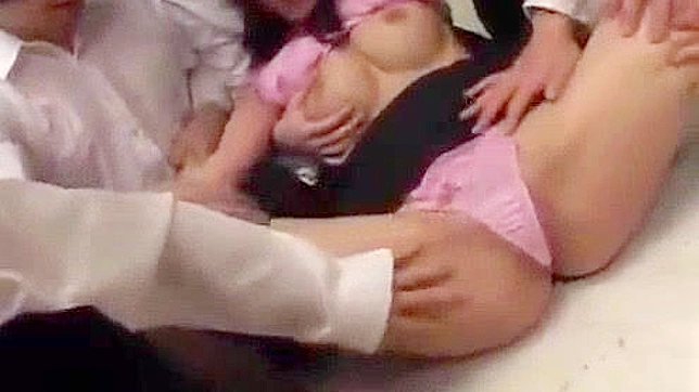 Japanese Teacher's Gangbang with Big Tits & Deep Throat Blowjob