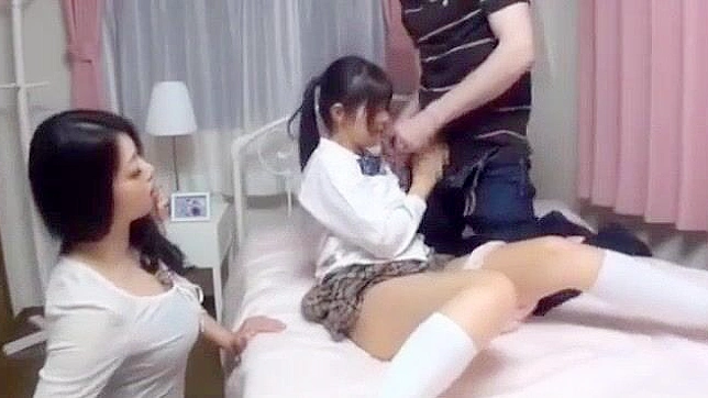 Japanese Sister Threesome with English Teacher