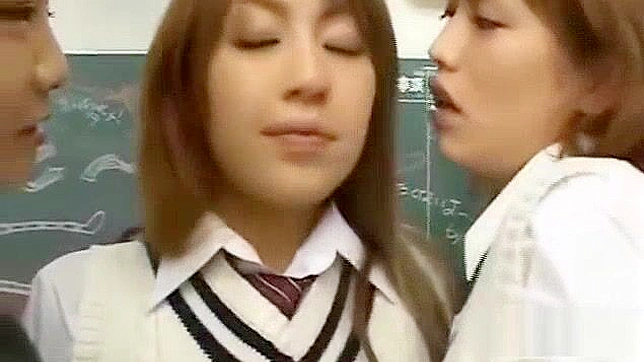Japanese Schoolgirl Lesbians & MILF Teacher Party with Big Tits