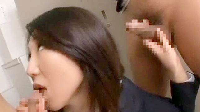 Japanese MILF in Garter Stockings Fucks Big Butt Student
