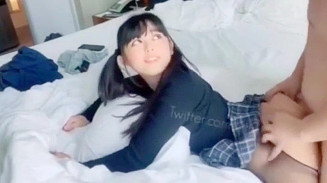 Japanese Schoolgirl's Anal Creampie with Brunette Teacher in Stockings