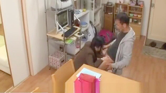 Japanese Cougar Teacher's Hairy MILF Porn Show with Young Voyeurs