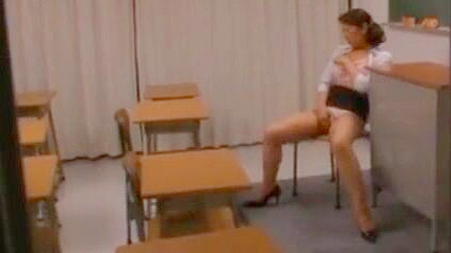 Japanese MILF Teacher Fondles Pussy in Lingerie Amateur Masturbation